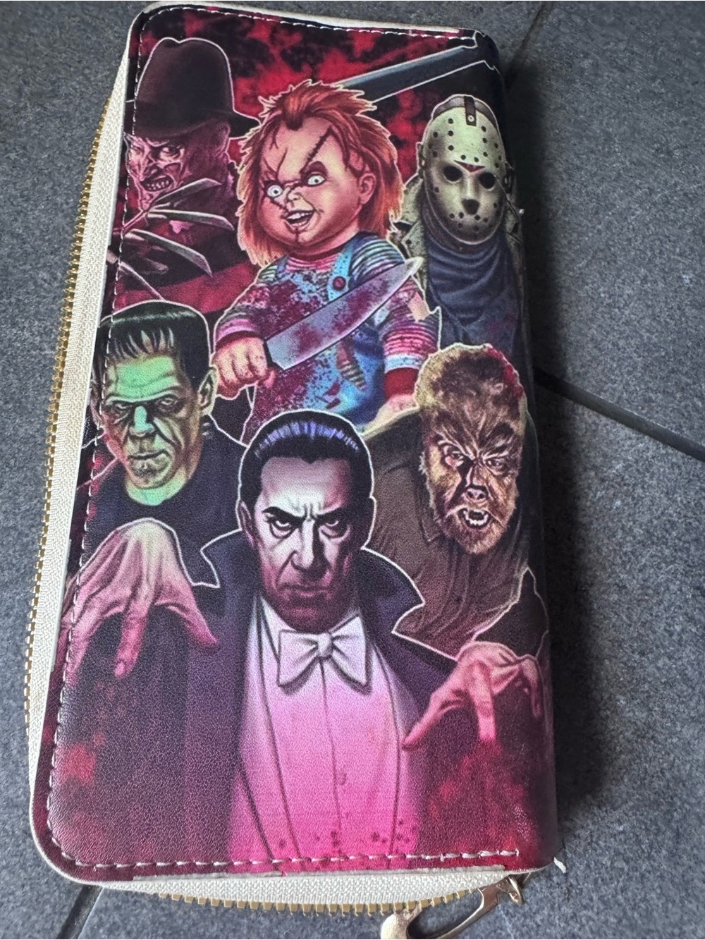 Horror Icons Zip Wallet — Multicolor
